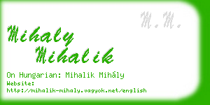 mihaly mihalik business card